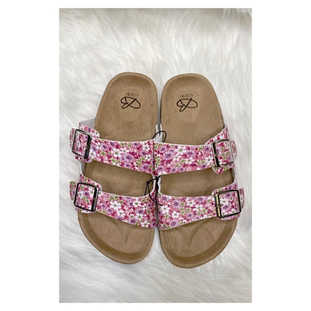 FINAL PRICE-BOBBIE BROOKS GIRL’S FLORAL SLIP-ON SANDALS